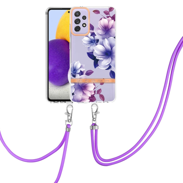 Custodia per telefono in TPU serie Flowers con cordino, For Samsung Galaxy A33 5G, For Samsung Galaxy A52 5G / 4G, For Samsung Galaxy A53 5G, For Samsung Galaxy A72 5G / 4G