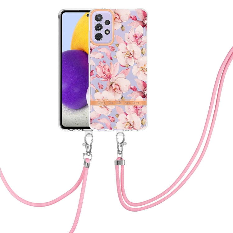 Custodia per telefono in TPU serie Flowers con cordino, For Samsung Galaxy A33 5G, For Samsung Galaxy A52 5G / 4G, For Samsung Galaxy A53 5G, For Samsung Galaxy A72 5G / 4G