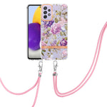 Custodia per telefono in TPU serie Flowers con cordino, For Samsung Galaxy A33 5G, For Samsung Galaxy A52 5G / 4G, For Samsung Galaxy A53 5G, For Samsung Galaxy A72 5G / 4G