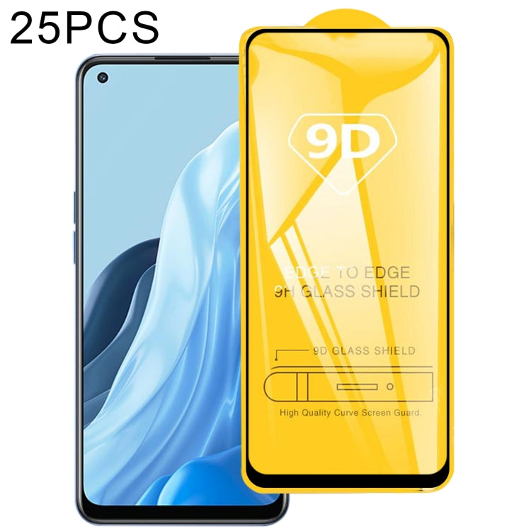 Pellicola in vetro temperato con schermo a colla intera da 25 pezzi 9D, For Xiaomi Redmi Note 11E (25 PCS), For OPPO Reno7 Z 5G / Reno7 5G (25 PCS)