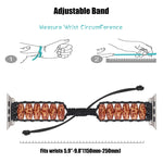 Cinturino in perline di legno per Apple Watch Series, 7 41mm / 6&SE&5&4 40mm / 3&2&1 38mm, 7 45mm / 6&SE&5&4 44mm / 3&2&1 42mm
