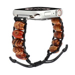 Cinturino in perline di legno per Apple Watch Series, 7 41mm / 6&SE&5&4 40mm / 3&2&1 38mm, 7 45mm / 6&SE&5&4 44mm / 3&2&1 42mm