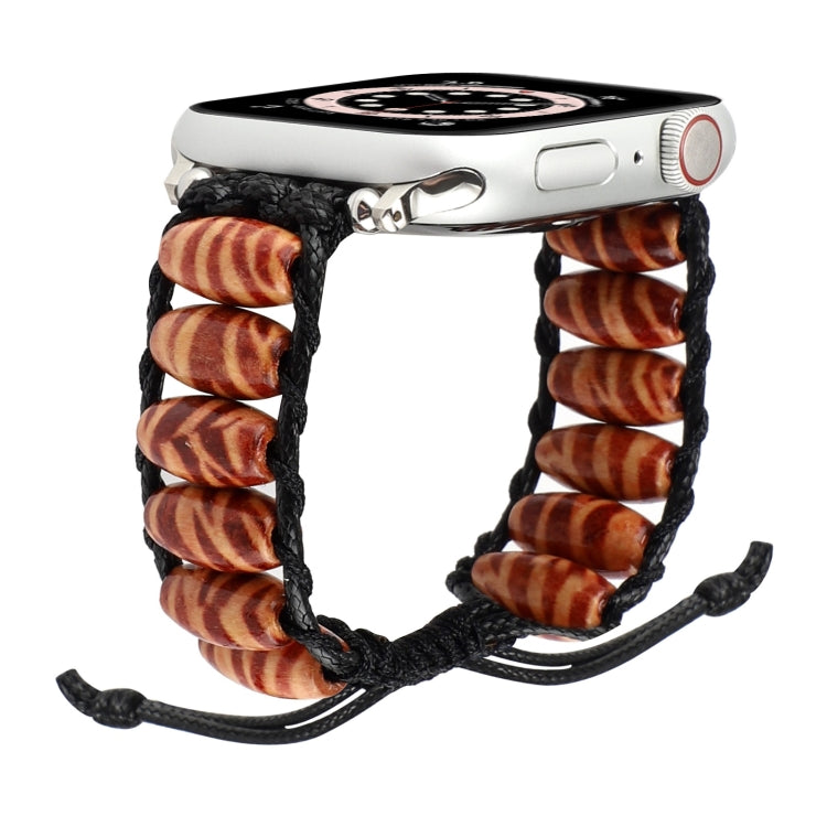 Cinturino in perline di legno per Apple Watch Series, 7 41mm / 6&SE&5&4 40mm / 3&2&1 38mm, 7 45mm / 6&SE&5&4 44mm / 3&2&1 42mm