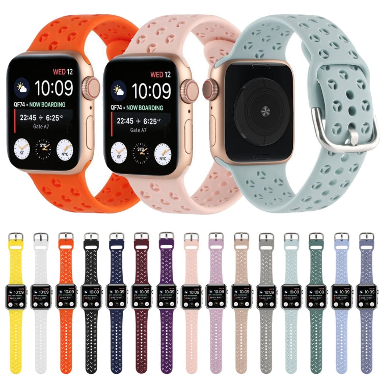 Cinturino in silicone scavato per la serie Apple Watch, 7 45mm / 6&SE&5&4 44mm / 3&2&1 42mm