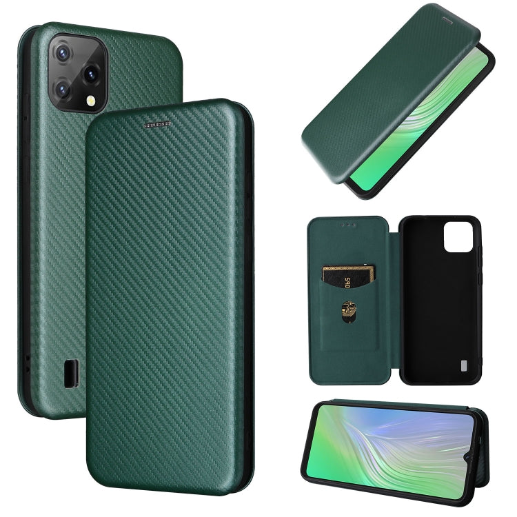 Custodia per telefono in PU con vibrazione orizzontale magnetica in fibra di carbonio, For OPPO Realme 9i / A36, For Blackview A55, For Ulefone Note 13P, For Samsung Galaxy A23 5G