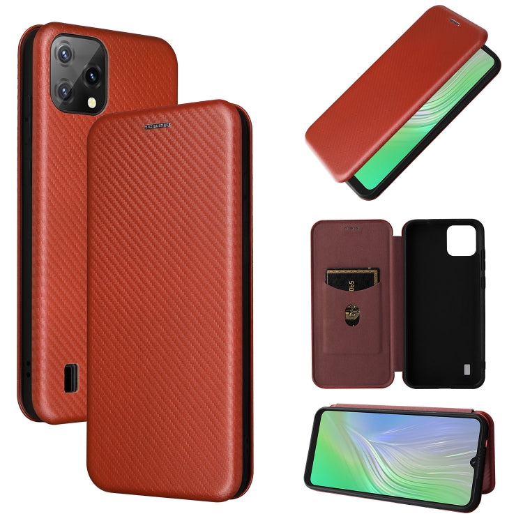Custodia per telefono in PU con vibrazione orizzontale magnetica in fibra di carbonio, For OPPO Realme 9i / A36, For Blackview A55, For Ulefone Note 13P, For Samsung Galaxy A23 5G