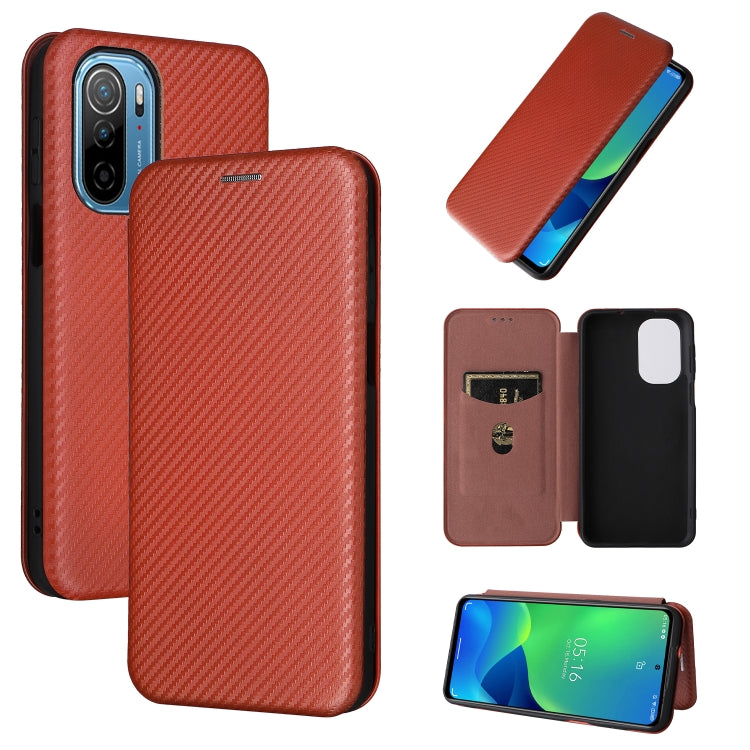 Custodia per telefono in PU con vibrazione orizzontale magnetica in fibra di carbonio, For OPPO Realme 9i / A36, For Blackview A55, For Ulefone Note 13P, For Samsung Galaxy A23 5G