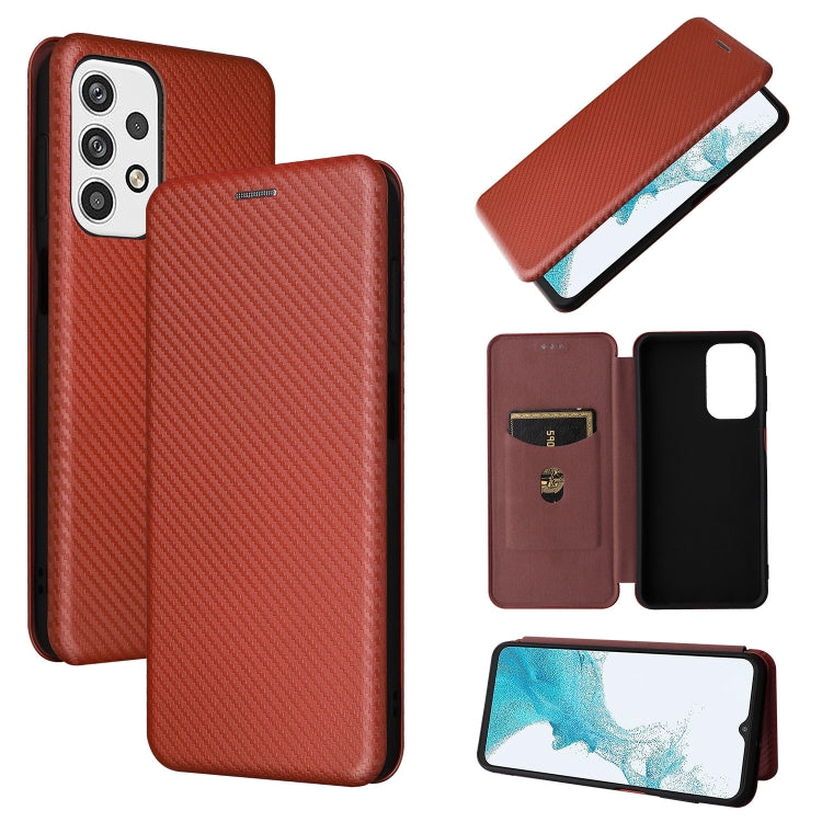 Custodia per telefono in PU con vibrazione orizzontale magnetica in fibra di carbonio, For OPPO Realme 9i / A36, For Blackview A55, For Ulefone Note 13P, For Samsung Galaxy A23 5G
