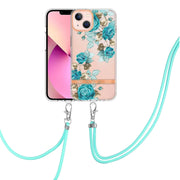 Custodia per telefono in TPU serie Flowers con cordino, For iPhone 13, For iPhone 13 mini, For iPhone 13 Pro, For iPhone 13 Pro Max