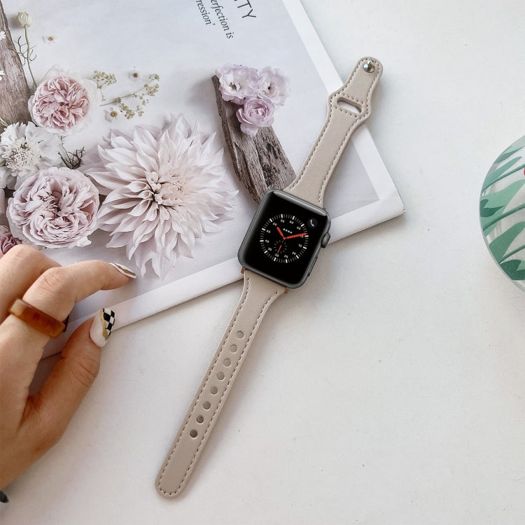 Cinturino in pelle a trama piatta per Apple Watch Series, 7 41mm / 6&SE&5&4 40mm / 3&2&1 38mm, 7 45mm / 6&SE&5&4 44mm / 3&2&1 42mm