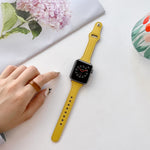 Cinturino in pelle a trama piatta per Apple Watch Series, 7 41mm / 6&SE&5&4 40mm / 3&2&1 38mm, 7 45mm / 6&SE&5&4 44mm / 3&2&1 42mm
