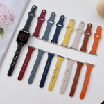 Cinturino in pelle a trama piatta per Apple Watch Series, 7 41mm / 6&SE&5&4 40mm / 3&2&1 38mm, 7 45mm / 6&SE&5&4 44mm / 3&2&1 42mm
