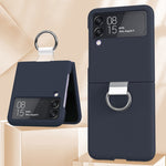 Cassa del telefono dell'anello del PC + PVC, For Samsung Galaxy Z Flip3 5G