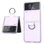 Cassa del telefono dell'anello del PC + PVC, For Samsung Galaxy Z Flip3 5G