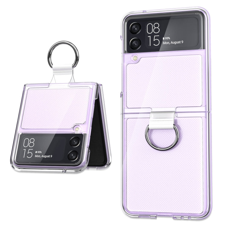 Cassa del telefono dell'anello del PC + PVC, For Samsung Galaxy Z Flip3 5G