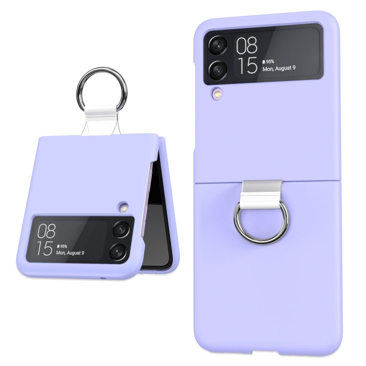 Cassa del telefono dell'anello del PC + PVC, For Samsung Galaxy Z Flip3 5G