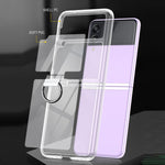 Cassa del telefono dell'anello del PC + PVC, For Samsung Galaxy Z Flip3 5G