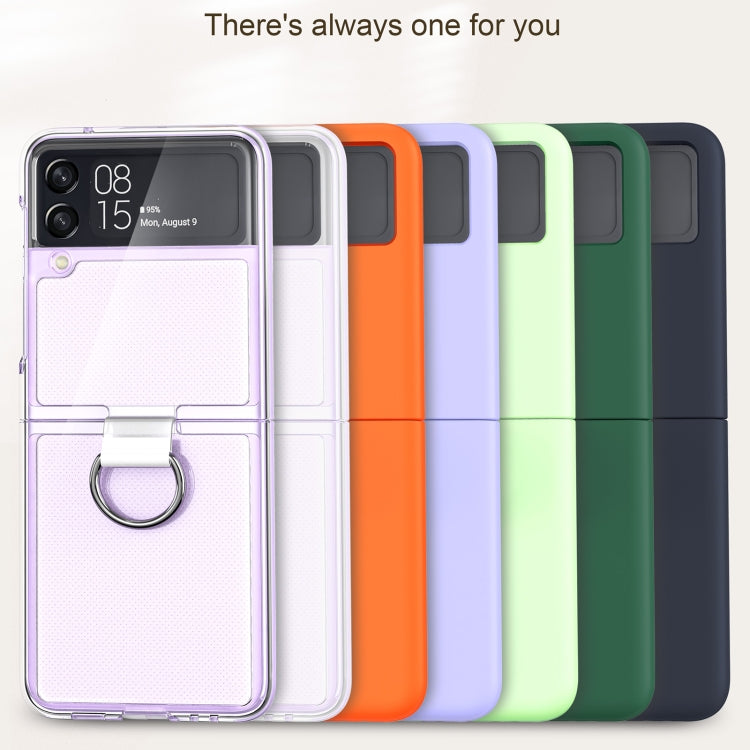 Cassa del telefono dell'anello del PC + PVC, For Samsung Galaxy Z Flip3 5G