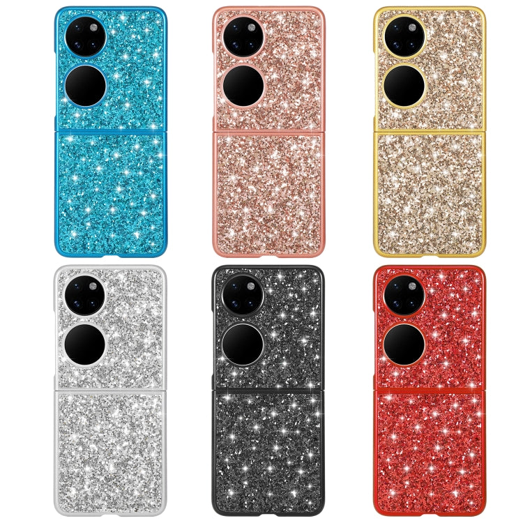 Custodia per telefono pieghevole in TPU antiurto con polvere glitterata, For Huawei P50 Pocket, For OPPO Find N