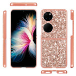 Custodia per telefono pieghevole in TPU antiurto con polvere glitterata, For Huawei P50 Pocket, For OPPO Find N