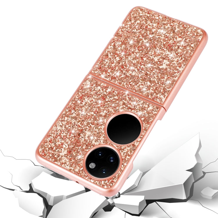 Custodia per telefono pieghevole in TPU antiurto con polvere glitterata, For Huawei P50 Pocket, For OPPO Find N