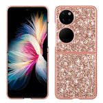 Custodia per telefono pieghevole in TPU antiurto con polvere glitterata, For Huawei P50 Pocket, For OPPO Find N