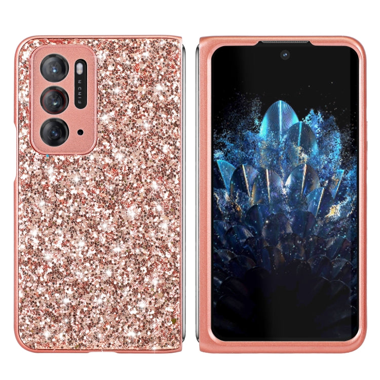 Custodia per telefono pieghevole in TPU antiurto con polvere glitterata, For Huawei P50 Pocket, For OPPO Find N