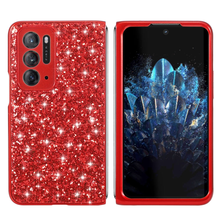 Custodia per telefono pieghevole in TPU antiurto con polvere glitterata, For Huawei P50 Pocket, For OPPO Find N