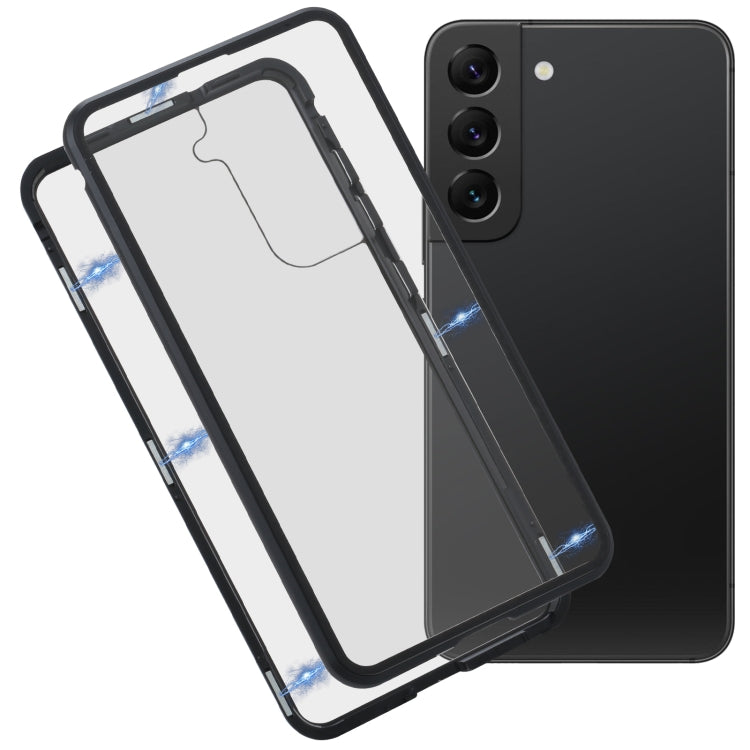 Custodia per telefono in vetro temperato in metallo magnetico HD, For Samsung Galaxy S21 FE 5G