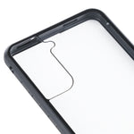 Custodia per telefono in vetro temperato in metallo magnetico HD, For Samsung Galaxy S21 FE 5G