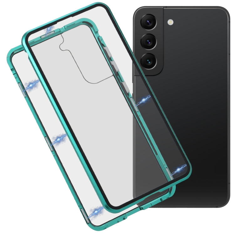 Custodia per telefono in vetro temperato in metallo magnetico HD, For Samsung Galaxy S21 FE 5G