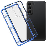 Custodia per telefono in vetro temperato in metallo magnetico HD, For Samsung Galaxy S21 FE 5G