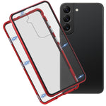 Custodia per telefono in vetro temperato in metallo magnetico HD, For Samsung Galaxy S21 FE 5G