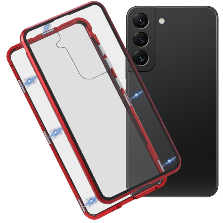 Custodia per telefono in vetro temperato in metallo magnetico HD, For Samsung Galaxy S21 FE 5G