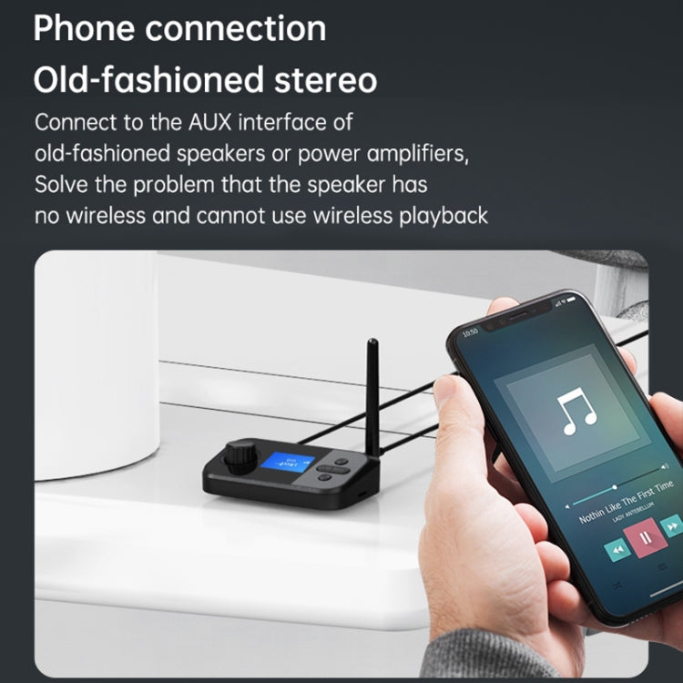 Adattatore audio Bluetooth 5.0 con schermo LCD