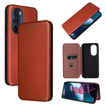 Custodia per telefono in PU con vibrazione orizzontale magnetica in fibra di carbonio, For Xiaomi Redmi Note 11 / Note 11S Global, For Motorola Edge X30