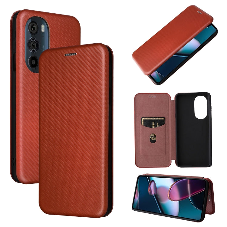 Custodia per telefono in PU con vibrazione orizzontale magnetica in fibra di carbonio, For Xiaomi Redmi Note 11 / Note 11S Global, For Motorola Edge X30