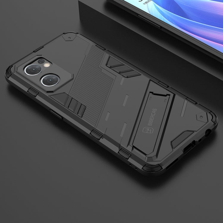 Punk Armor 2 in 1 PC + custodia per telefono antiurto in TPU con supporto invisibile, For OPPO Reno7 5G Global / Find X5 Lite