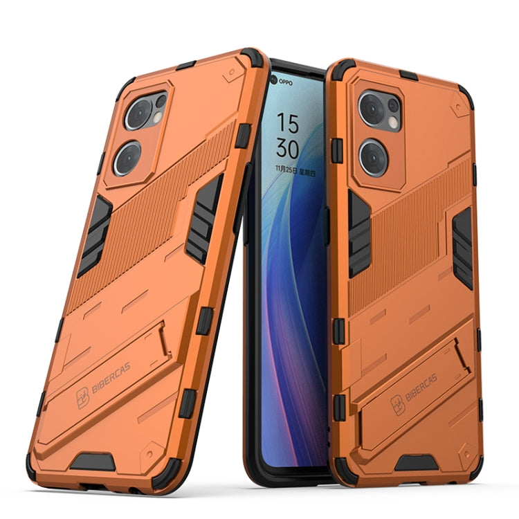 Punk Armor 2 in 1 PC + custodia per telefono antiurto in TPU con supporto invisibile, For OPPO Reno7 5G Global / Find X5 Lite