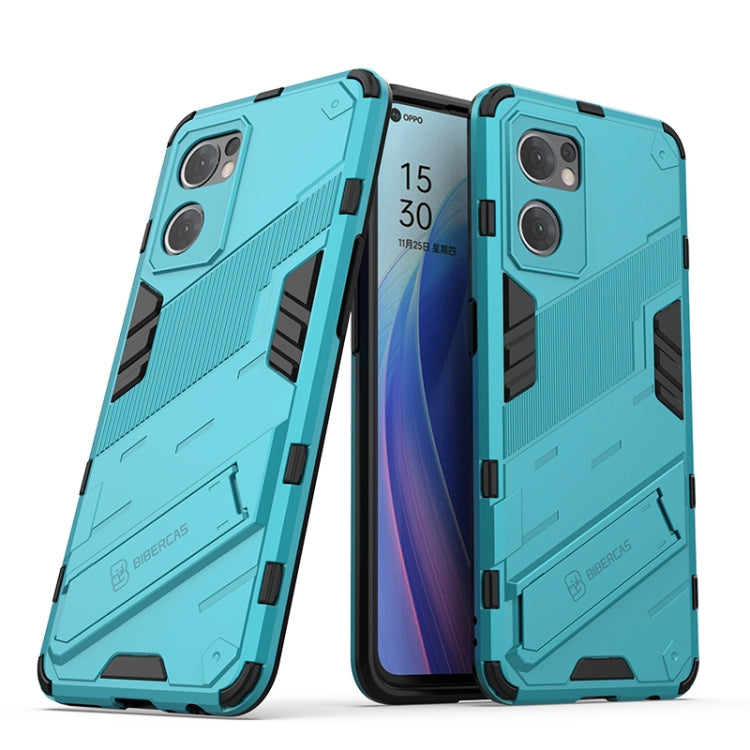 Punk Armor 2 in 1 PC + custodia per telefono antiurto in TPU con supporto invisibile, For OPPO Reno7 5G Global / Find X5 Lite