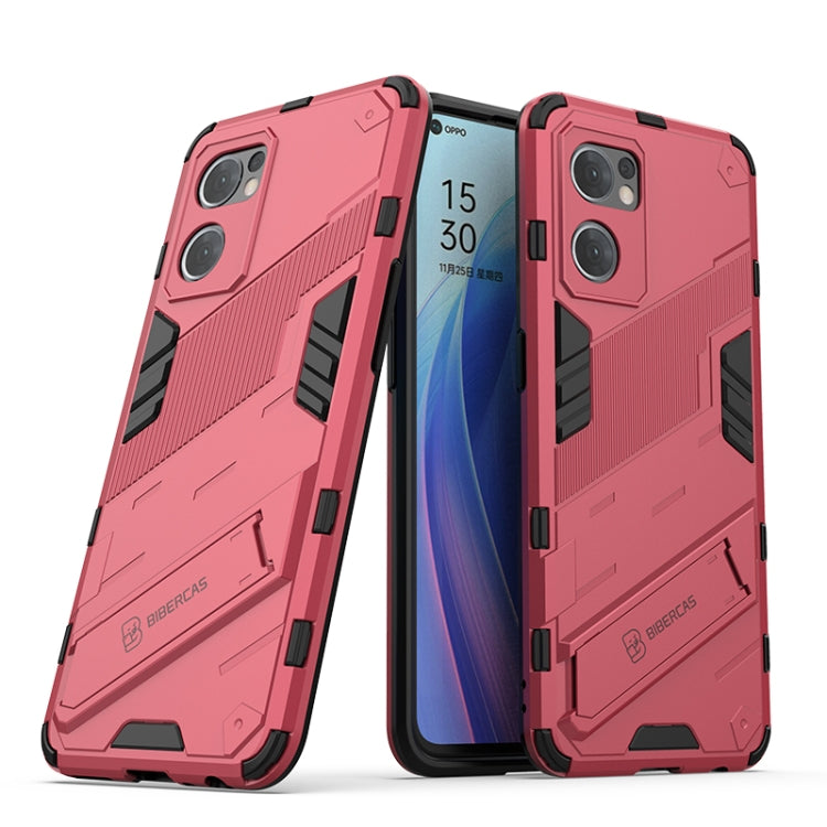 Punk Armor 2 in 1 PC + custodia per telefono antiurto in TPU con supporto invisibile, For OPPO Reno7 5G Global / Find X5 Lite