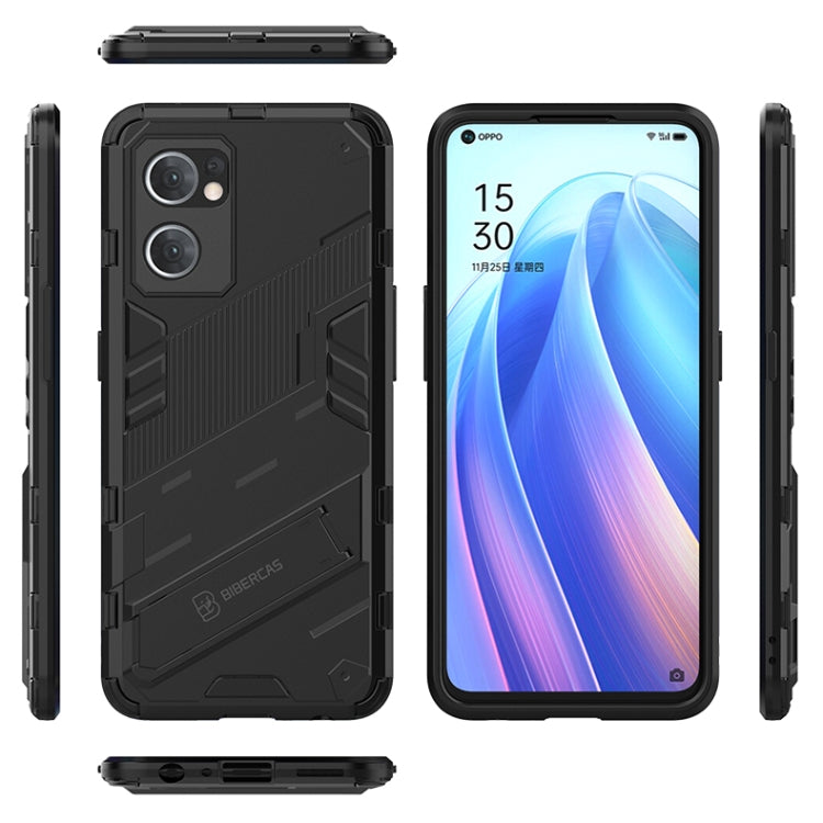Punk Armor 2 in 1 PC + custodia per telefono antiurto in TPU con supporto invisibile, For OPPO Reno7 5G Global / Find X5 Lite