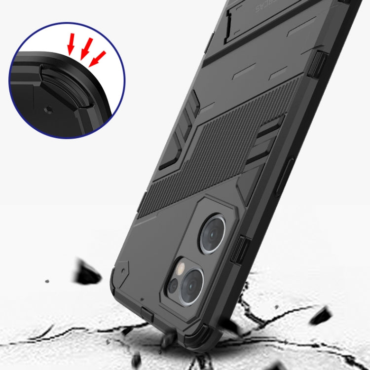 Punk Armor 2 in 1 PC + custodia per telefono antiurto in TPU con supporto invisibile, For OPPO Reno7 5G Global / Find X5 Lite