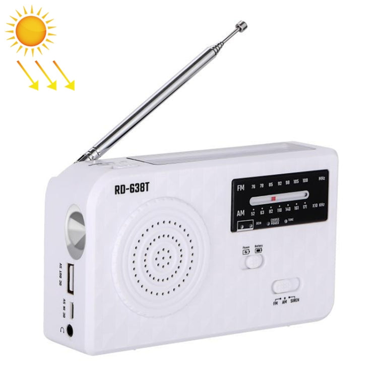 Torcia radio AM/FM a energia solare con dinamo e USB