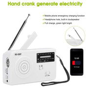 Torcia radio AM/FM a energia solare con dinamo e USB