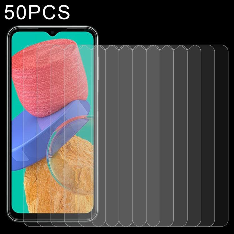 50 pellicole in vetro temperato da 0,26 mm 9H 2,5D, For Samsung Galaxy M33 / M23 / F23 / M13 / F13 / Jump2 / M13 4G(50 PCS)