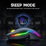 Mouse wireless con illuminazione RGB ONIKUMA CW905 2.4G, CW905 Wireless Mouse(Black), CW905 Wireless Mouse(Pink), CW905 Wireless Mouse (Grey White)
