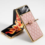 Placcatura integrata GKK + Custodia per telefono in pelle con anello, For Samsung Galaxy Z Flip3 5G