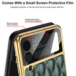 Placcatura integrata GKK + Custodia per telefono in pelle con anello, For Samsung Galaxy Z Flip3 5G