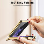 Placcatura integrata GKK + Custodia per telefono in pelle con anello, For Samsung Galaxy Z Flip3 5G